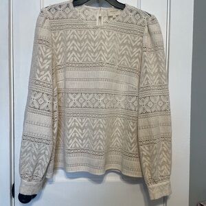 Sezane Cream Lace Blouse